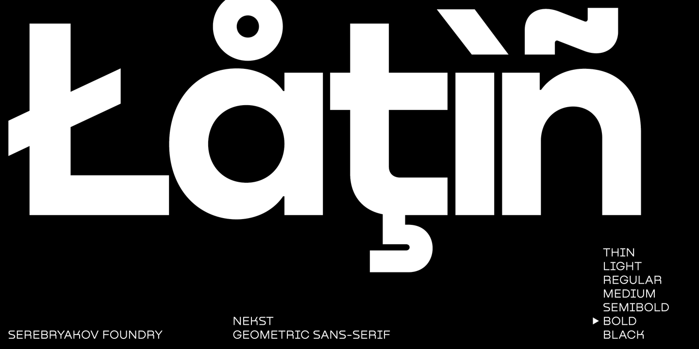 Пример шрифта Nekst Bold